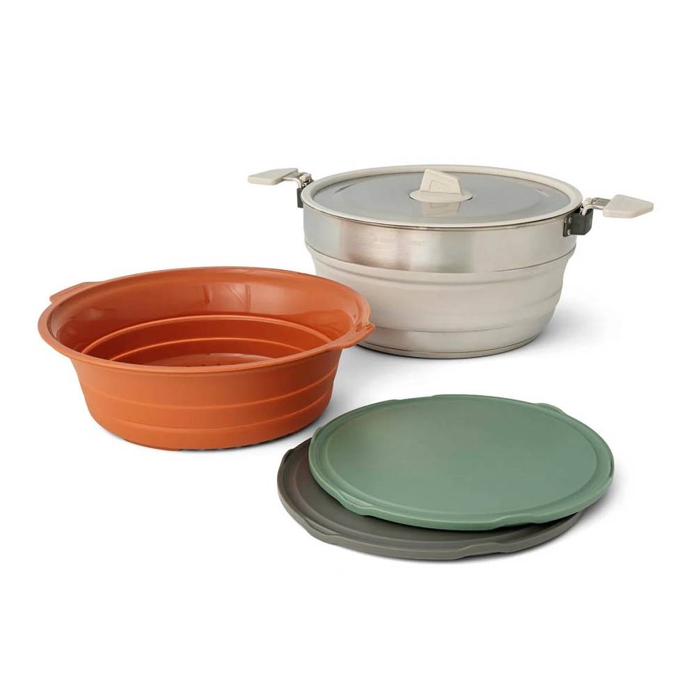 Sea To Summit DETOUR ESSENTIALS CAMP KITCHEN KIT - (4 PIECE) METALLIC-ORANGE-GREEN