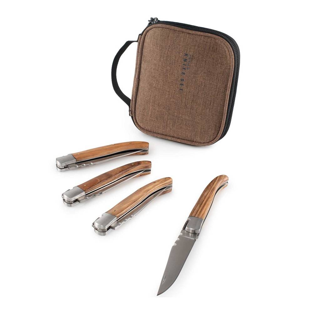 GSI Outdoor RAKAU FOLDING STEAK KNIFE SET BROWN-METALLIC