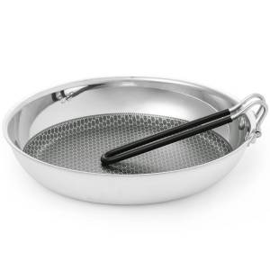 Sartén ultrarresistente plegable acero inoxidable camping