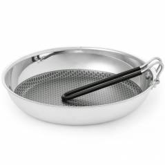 Sartén ultrarresistente plegable acero inoxidable camping