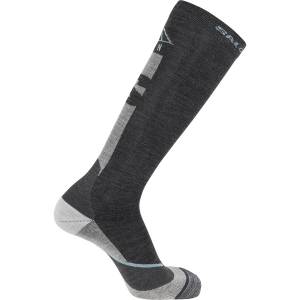 calcetin esqui salomon mtn negro-gris