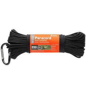 Sol Survive Outdoor Longer PARACORD WITH CARABINER BLACK